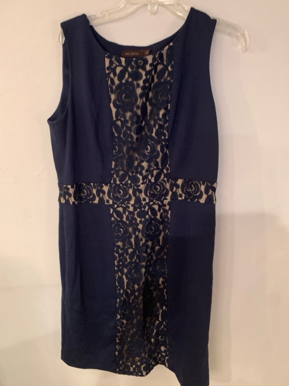 The Limited Navy Dress with Black Lace Panel Size 14 NWT retail 108.00